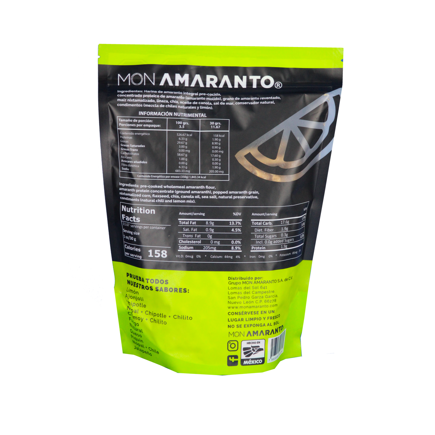 Churritos de Amaranto (350g)- Limón y Sal