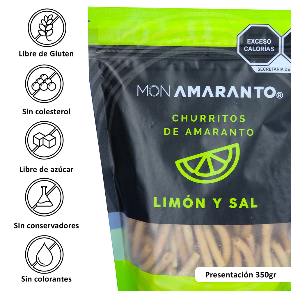 Churritos de Amaranto (350g)- Limón y Sal