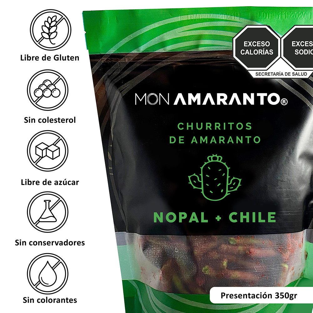 Churritos de Amaranto (350g)- Nopal y Chile