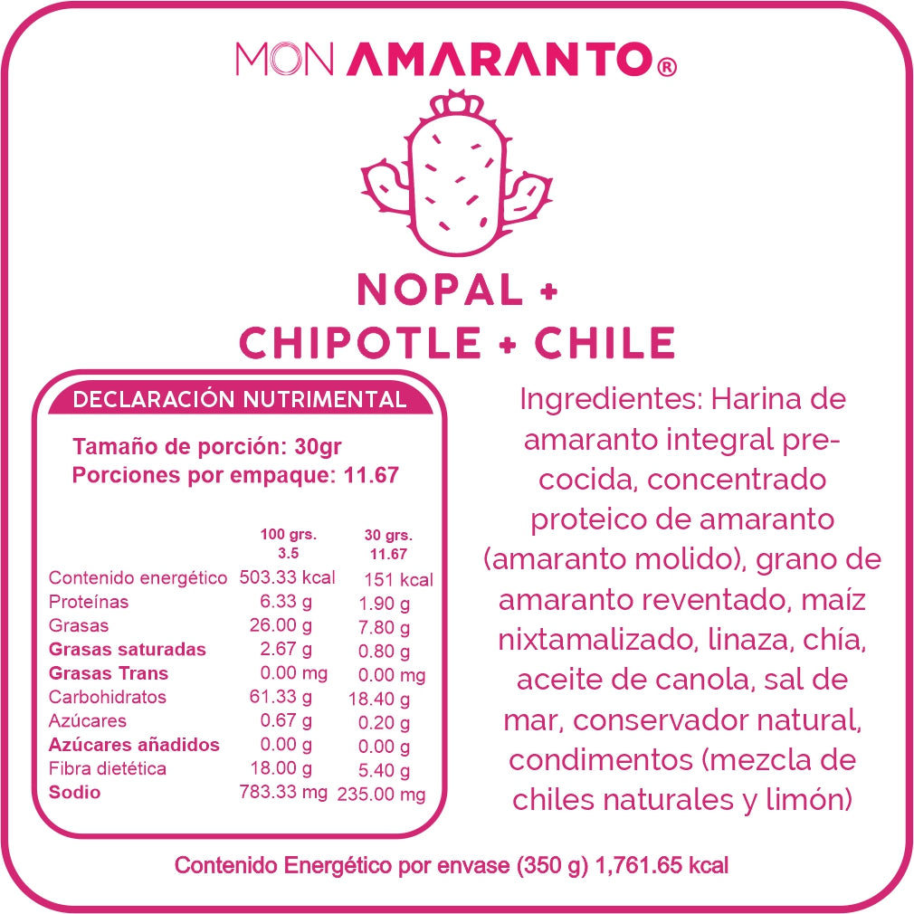 Churritos de Amaranto (350g)- Nopal Chipotle