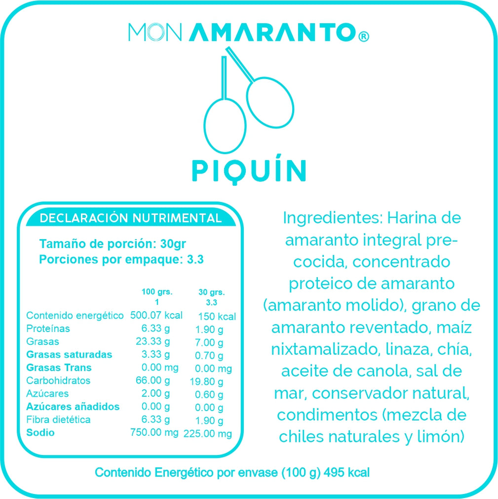 Churritos de Amaranto (100g)- Piquín