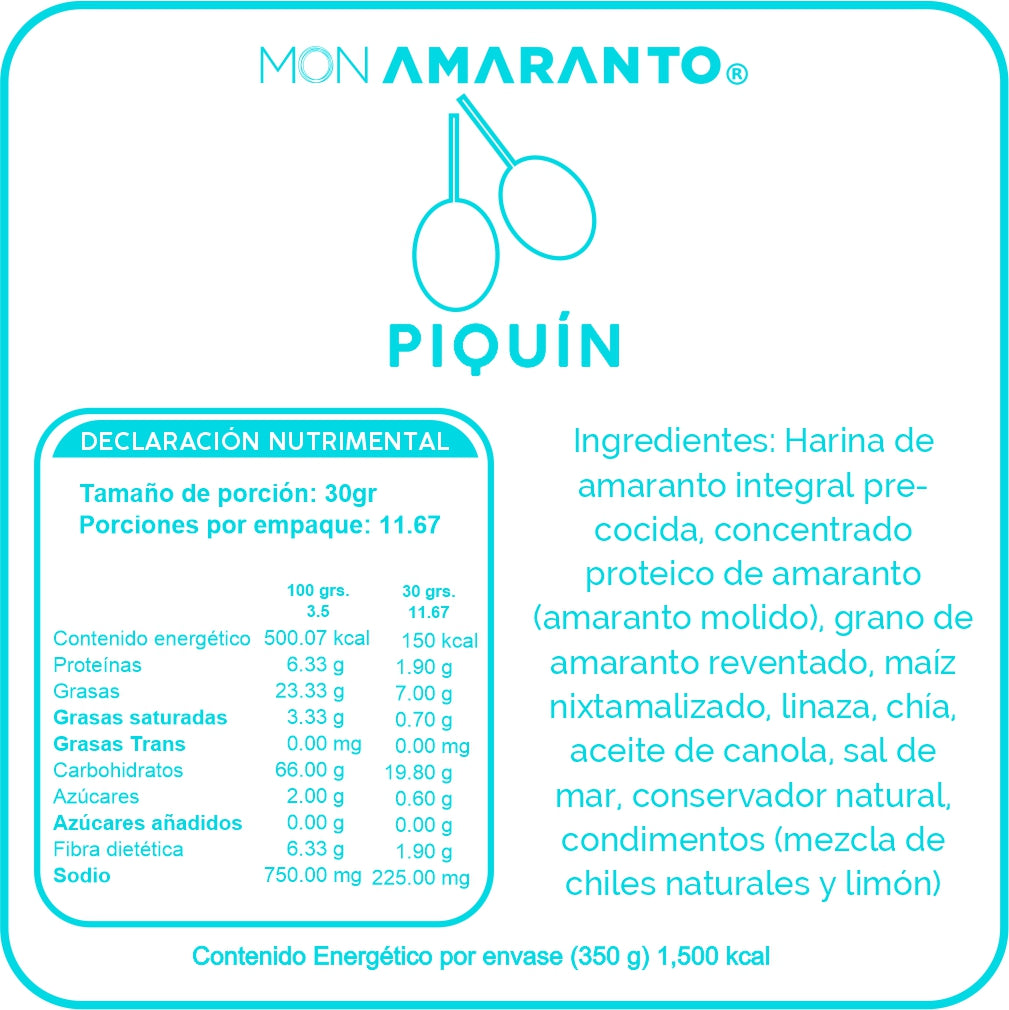 Churritos de Amaranto (350g)- Piquín