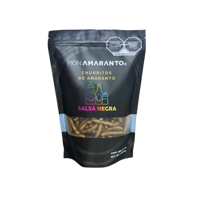 Churritos de Amaranto 350g Salsa Negra | Snack Premium – MONAMARANTO®