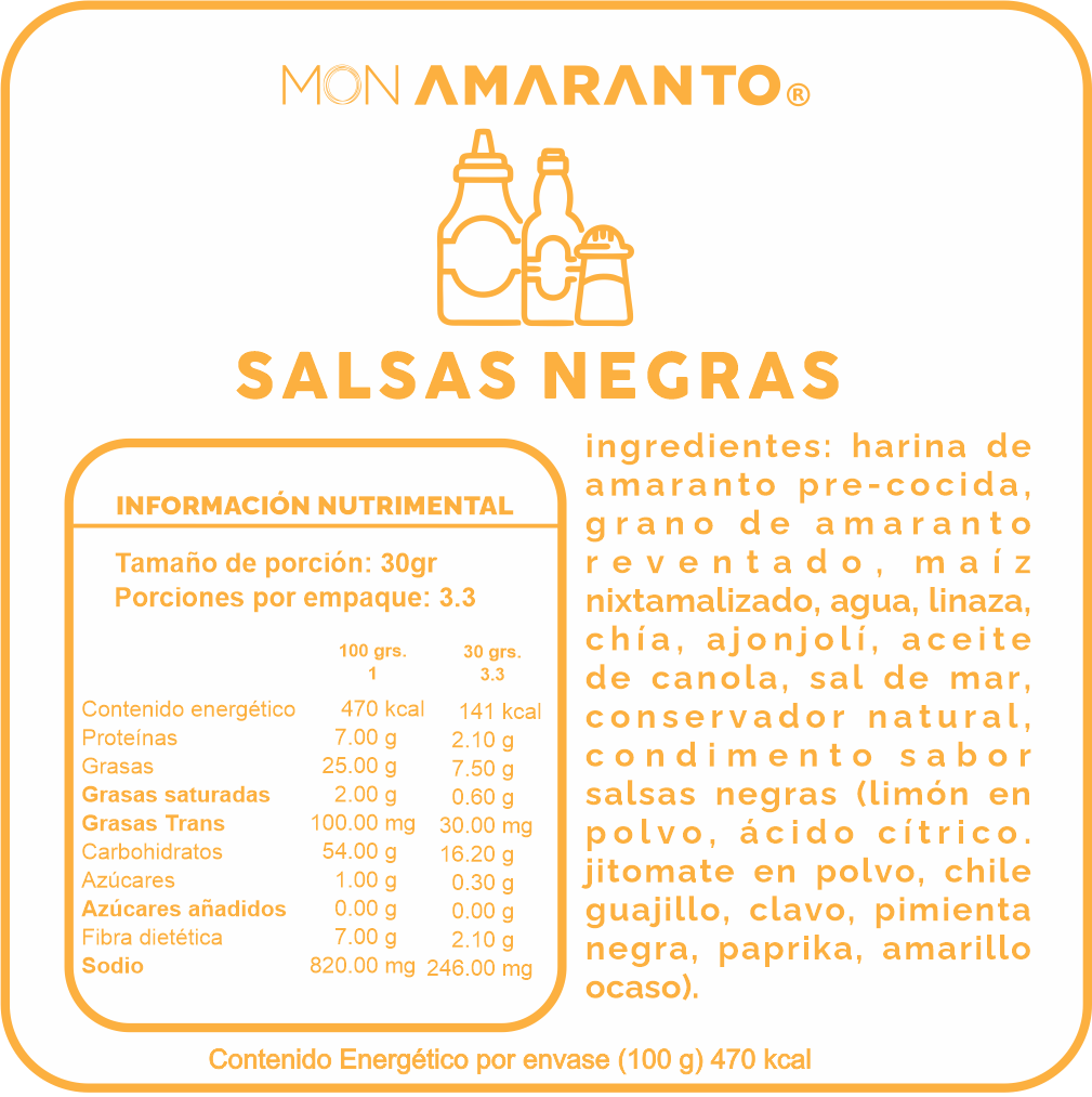 Churritos de Amaranto 100g Salsa Negra | Snack Premium – MONAMARANTO®