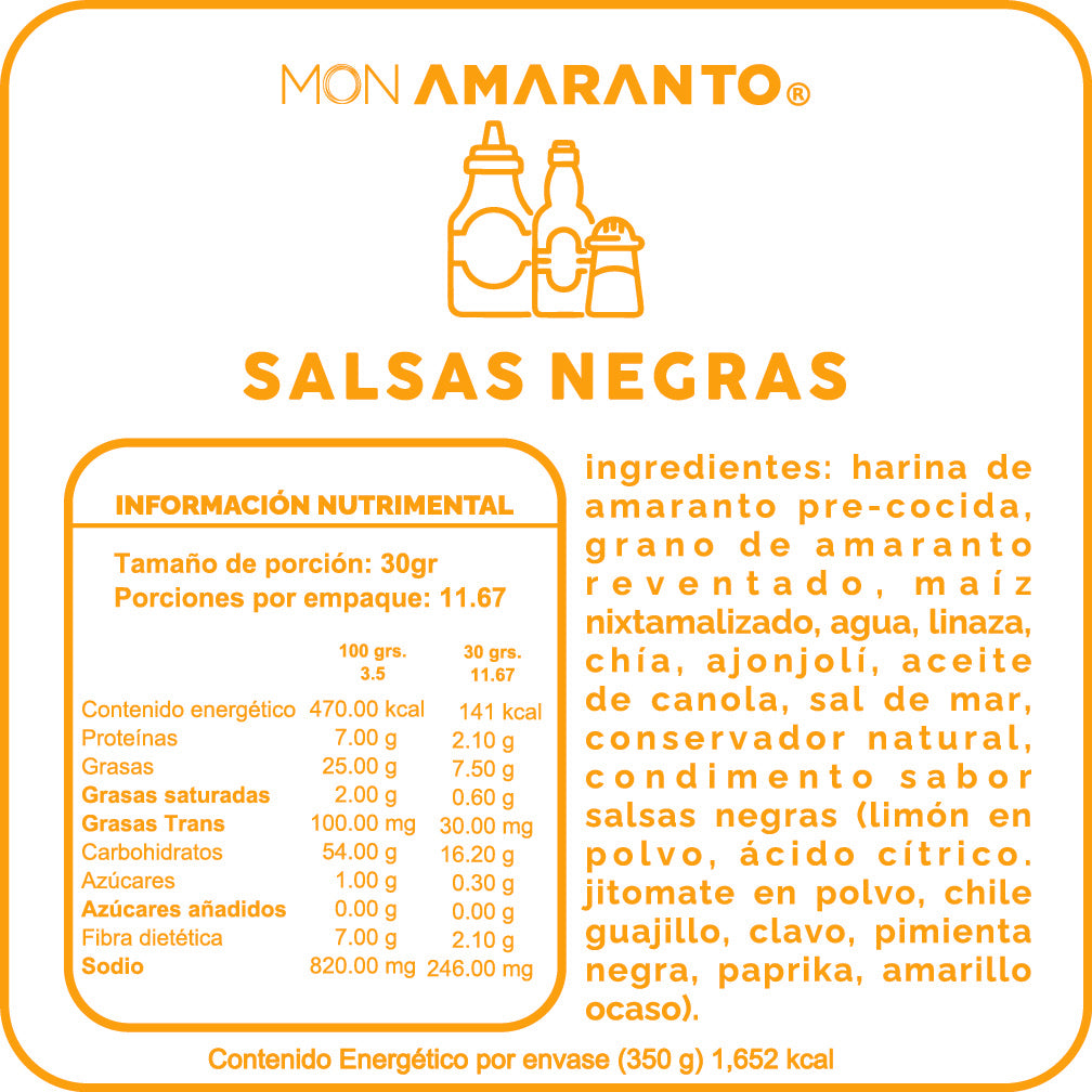 Churritos de Amaranto 350g Salsa Negra | Snack Premium – MONAMARANTO®