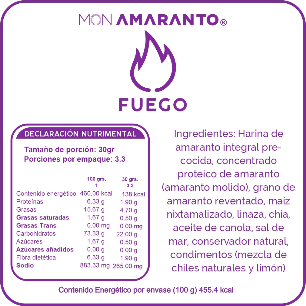 Amaranth Churritos (100g) - Fire