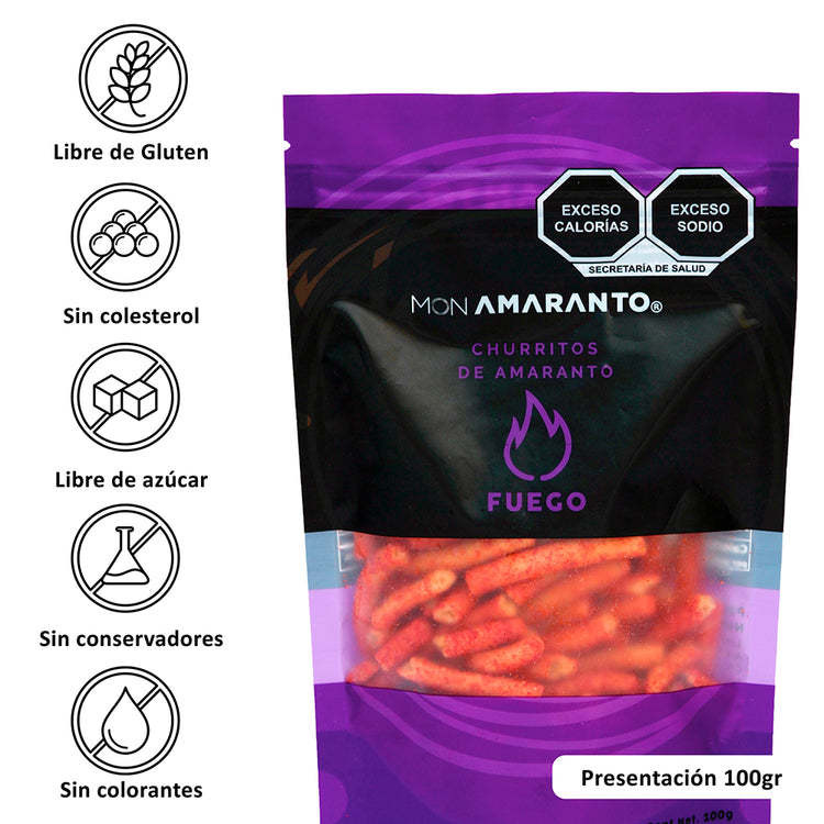 Amaranth Churritos (100g) - Fire