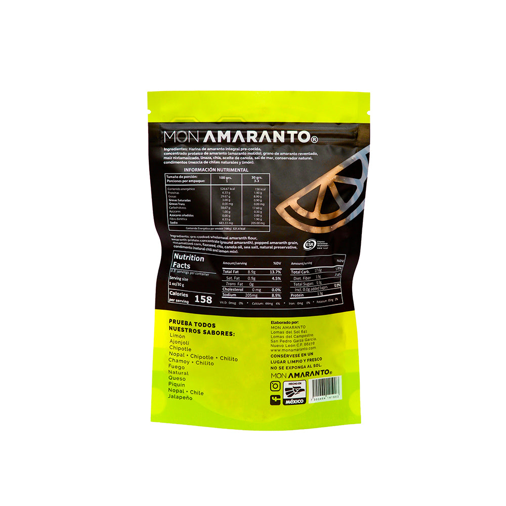 Churritos de Amaranto 100g Limón y Sal | Snack Gourmet Saludable – MONAMARANTO®