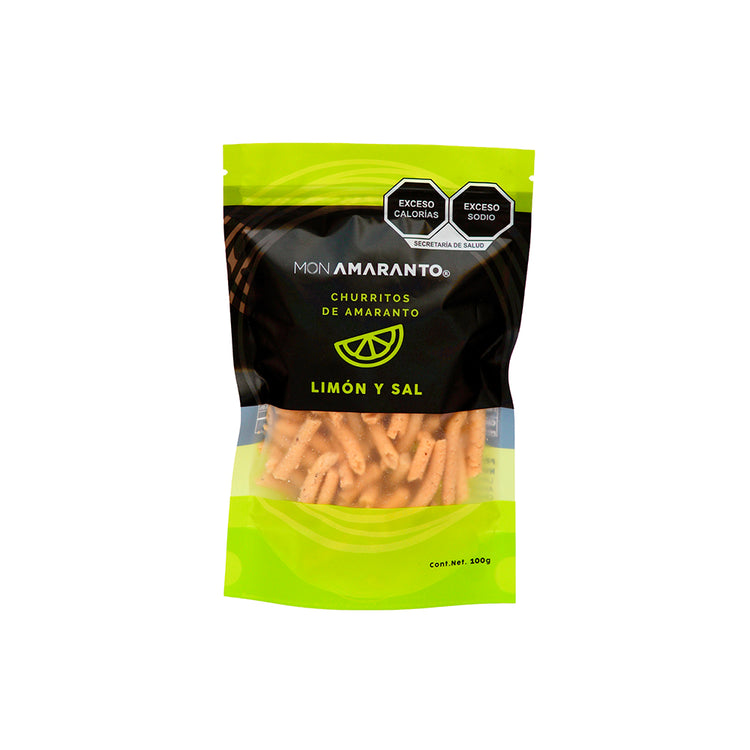 Churritos de Amaranto 100g Limón y Sal | Snack Gourmet Saludable – MONAMARANTO®