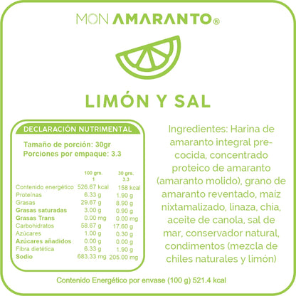 Churritos de Amaranto (100g)- Limón y Sal