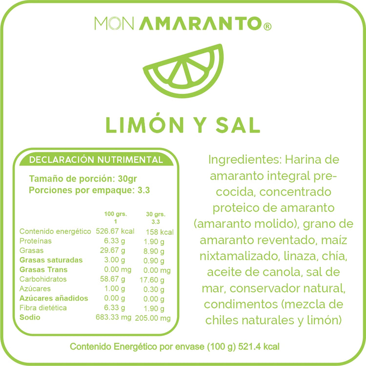 Churritos de Amaranto 100g Limón y Sal | Snack Gourmet Saludable – MONAMARANTO®