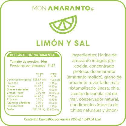 Churritos de Amaranto (350g)- Limón y Sal