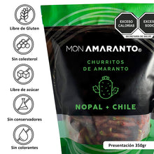 Cargar imagen en el visor de la galería, Churritos de Amaranto (350g)- Nopal y Chile