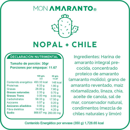 Churritos de Amaranto (350g)- Nopal y Chile