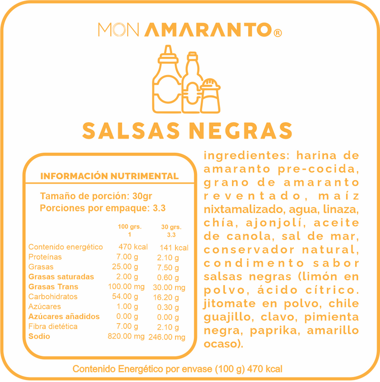Amaranth Churritos (100g)- Black Sauce