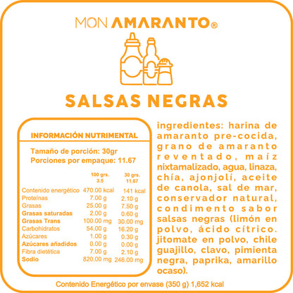 Churritos de Amaranto (350g)- Salsa Negra