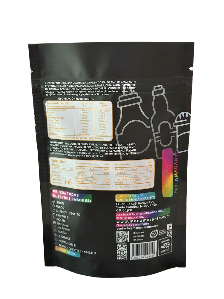 Amaranth Churritos (100g)- Black Sauce